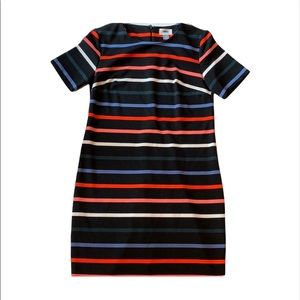 Old Navy Preppy Striped Multi-Color Black Mini Shift Dress